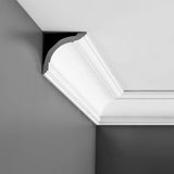 ORAC DECOR 3-3/4 in. x 3-3/4 in. x 78-3/4 in. Primed White Plain Polystyrene Crown Moulding (14-Pack)