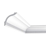ORAC DECOR 5-5/8 in. x 3-3/4 in. x 78-3/4 in. Dentil Primed White High Impact Polystyrene Crown Moulding (2-Pack)