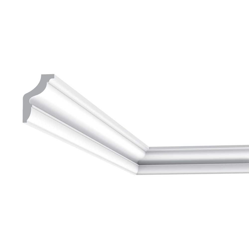 ORAC DECOR 1-1/8 in. x 1-3/4 in. x 78-3/4 in. Primed White Plain Polystyrene Crown Moulding (5-Pack)