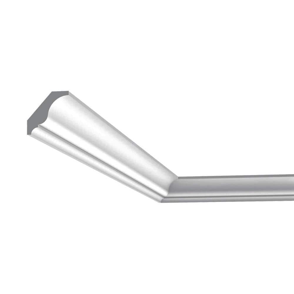 ORAC DECOR 1-1/8 in. x 1-1/8 in. x 78-3/4 in. Primed White Plain Polystyrene Crown Moulding (6-Pack)