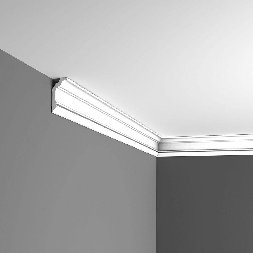 ORAC DECOR 1-5/8 in. x 3-1/8 in. x 78-3/4 in. Primed White Plain Polystyrene Crown Moulding (24-Pack)