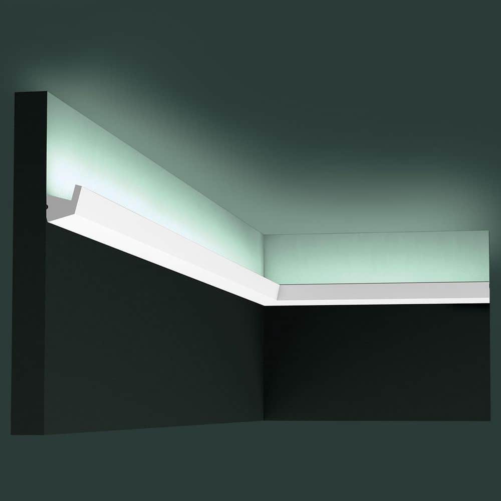 ORAC DECOR 1 in. x 1 in. x 78-3/4 in. Primed White Plain Polystyrene Crown Moulding (4-Pack)