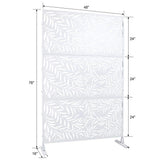 6.3 ft. H x 4 ft. W White Outdoor Privacy Screen Metal Garden Fence Panels Freestanding Decorative Screen Panel