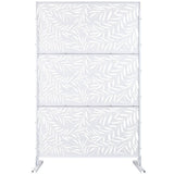 6.3 ft. H x 4 ft. W White Outdoor Privacy Screen Metal Garden Fence Panels Freestanding Decorative Screen Panel