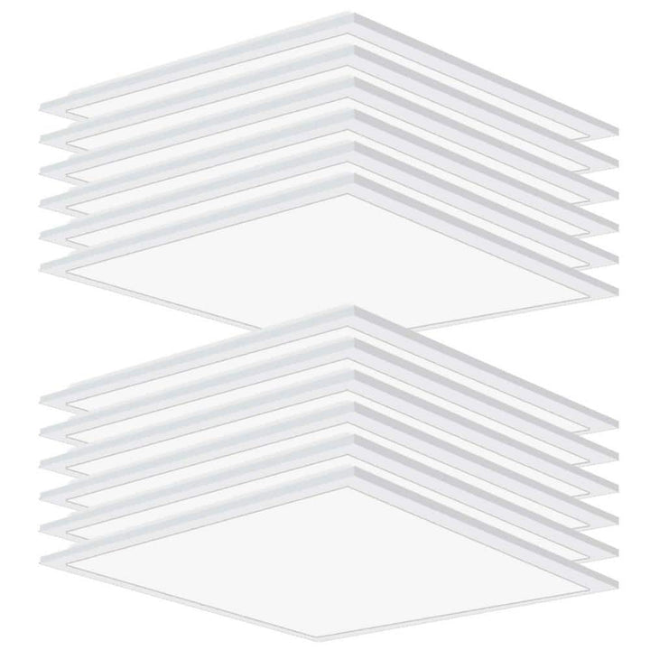 Honbei 2 ft. x 2 ft. 5800 Lumens Integrated LED Panel Light, 5000K 2x2 LED Flat Panel Light Lay in Fixture for Office(12-pack)