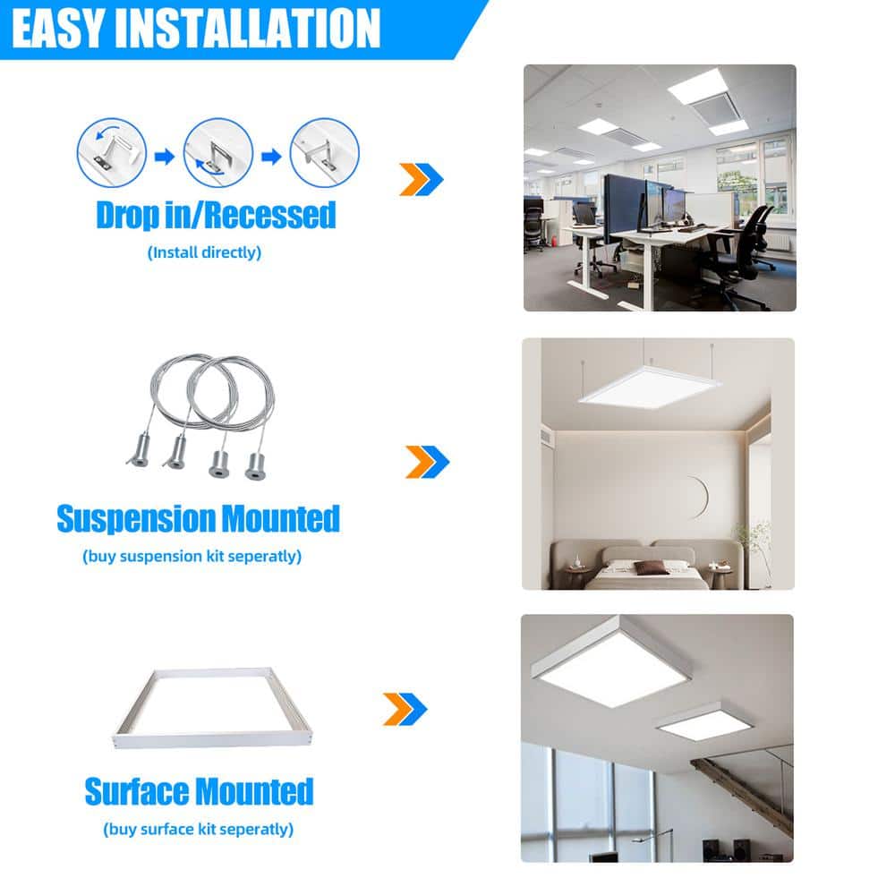 WYZM 2 ft. x 2 ft. 5800 Lumens Integrated LED Flat Panel Light 5000K Bright White Dimmanle 0-Volt-10-Volt (16-Pieces)