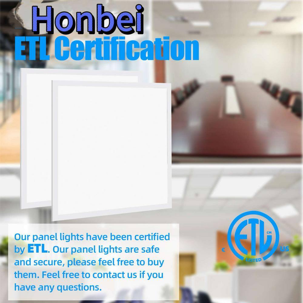Honbei 2 ft. x 2 ft. 5800 Lumens Integrated LED Panel Light,5000K 0-10V Dimmable 2x2 LED Panel Lighting for Kitchen,16 Pack