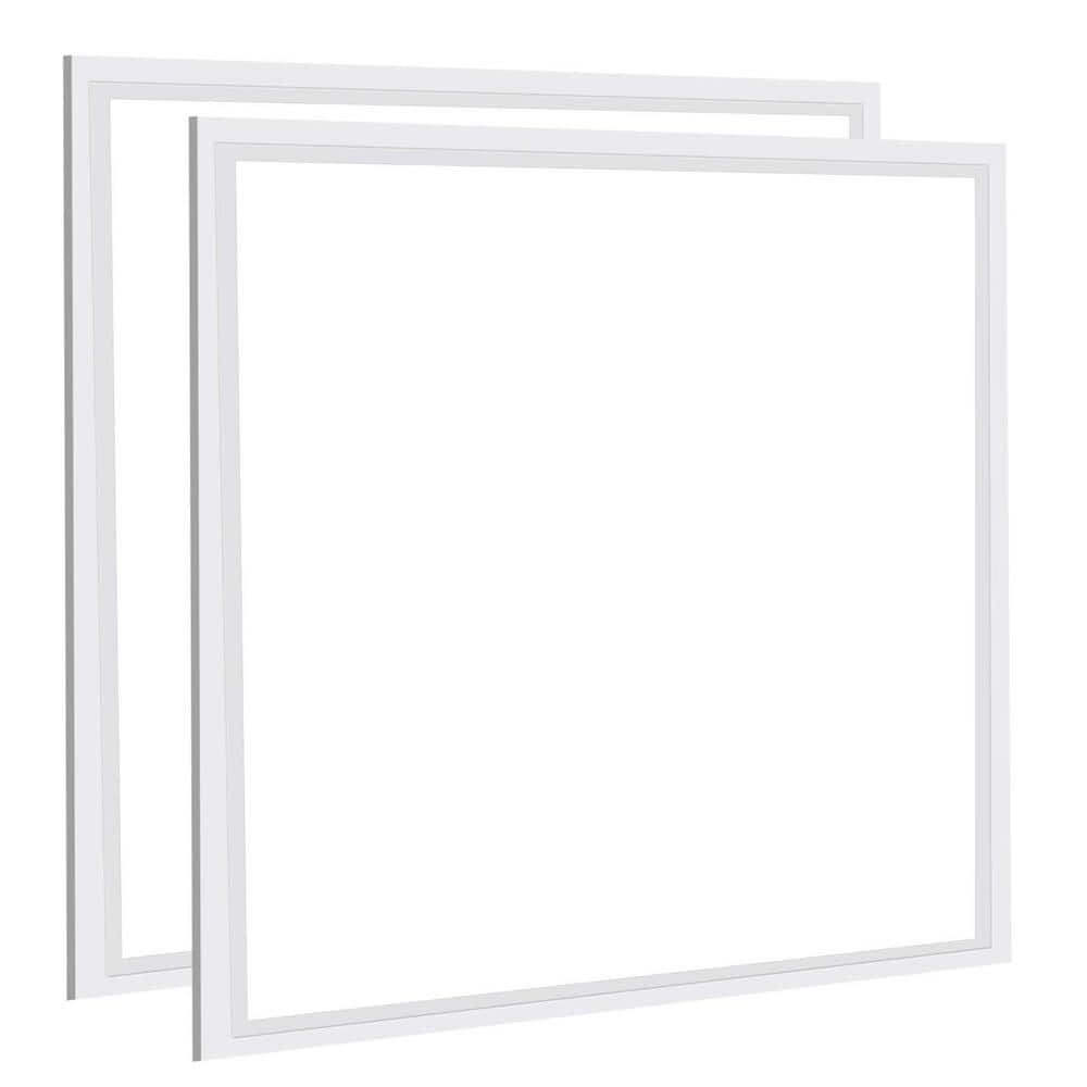 Honbei 2 ft. x 2 ft. 5800 Lumens Integrated LED Panel Light 5000K Recesed Edge-Lit 2X2 ft LED Troffer Flat Panel Light (2-Pack)