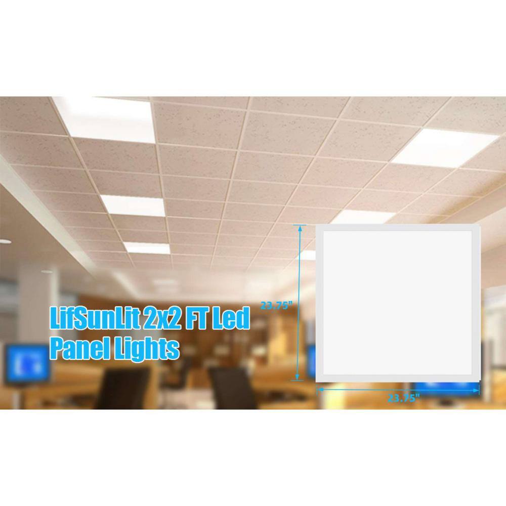 Honbei 2 ft. x 2 ft. 5800 Lumens Integrated LED Panel Light 5000K Recesed Edge-Lit 2X2 ft LED Troffer Flat Panel Light (2-Pack)