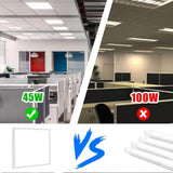 Honbei 2 ft. x 2 ft. 5800 Lumens Integrated LED Panel Light, 5000K Recessed Edge-Lit 2x2 LED Flat Panel Light for Office 4pack