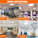 WYZM 2 ft. x 2 ft. Integrated LED Flat Panel Light 5000K Dimmable 0-Volt to 10-Volt 5800 Lumens LED Troffer Light (4-Pack)