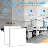 Honbei 2 ft. x 2 ft. 5800 Lumens Integrated LED Panel Light, 5000K2X2 FT Drop Ceiling Flat LED Light Panel, ETL Listed 4 Pack