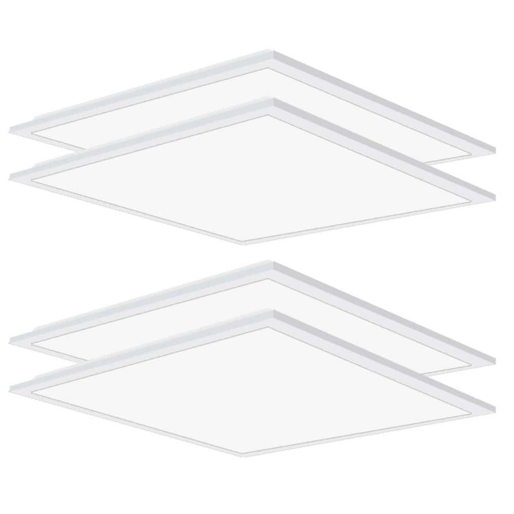 Honbei 2 ft. x 2 ft. 5800 Lumens Integrated LED Panel Light, 5000K2X2 FT Drop Ceiling Flat LED Light Panel, ETL Listed 4 Pack