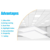 Honbei 2 ft. x 2 ft. 5800LM Integrated LED Panel Light 5000K 2 x 2 LED Recessed Back-Lit Drop Ceiling Light ETL Listed (6-Pack)