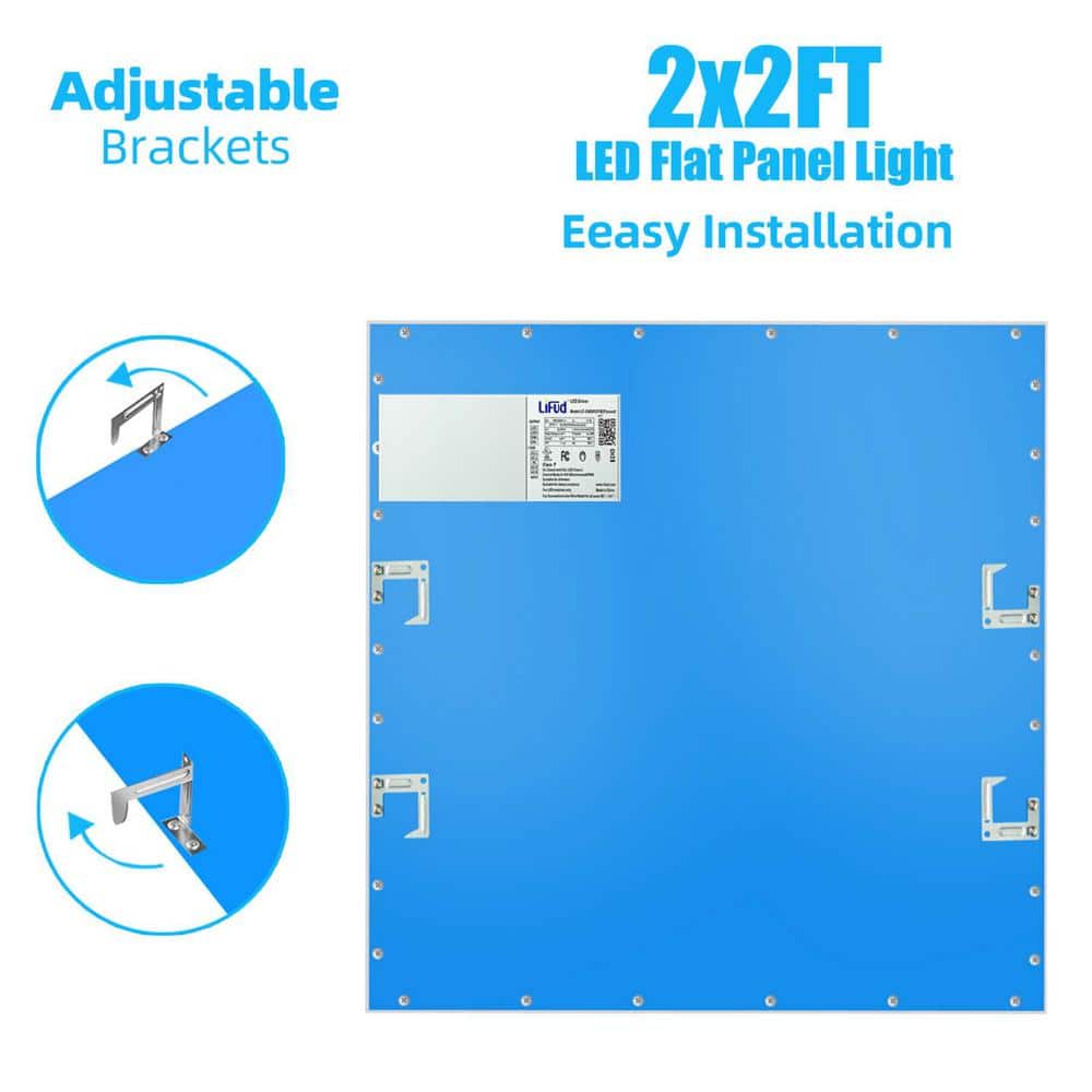 Honbei 2 ft. x 2 ft. 5800LM Integrated LED Panel Light 5000K 2 x 2 LED Recessed Back-Lit Drop Ceiling Light ETL Listed (6-Pack)