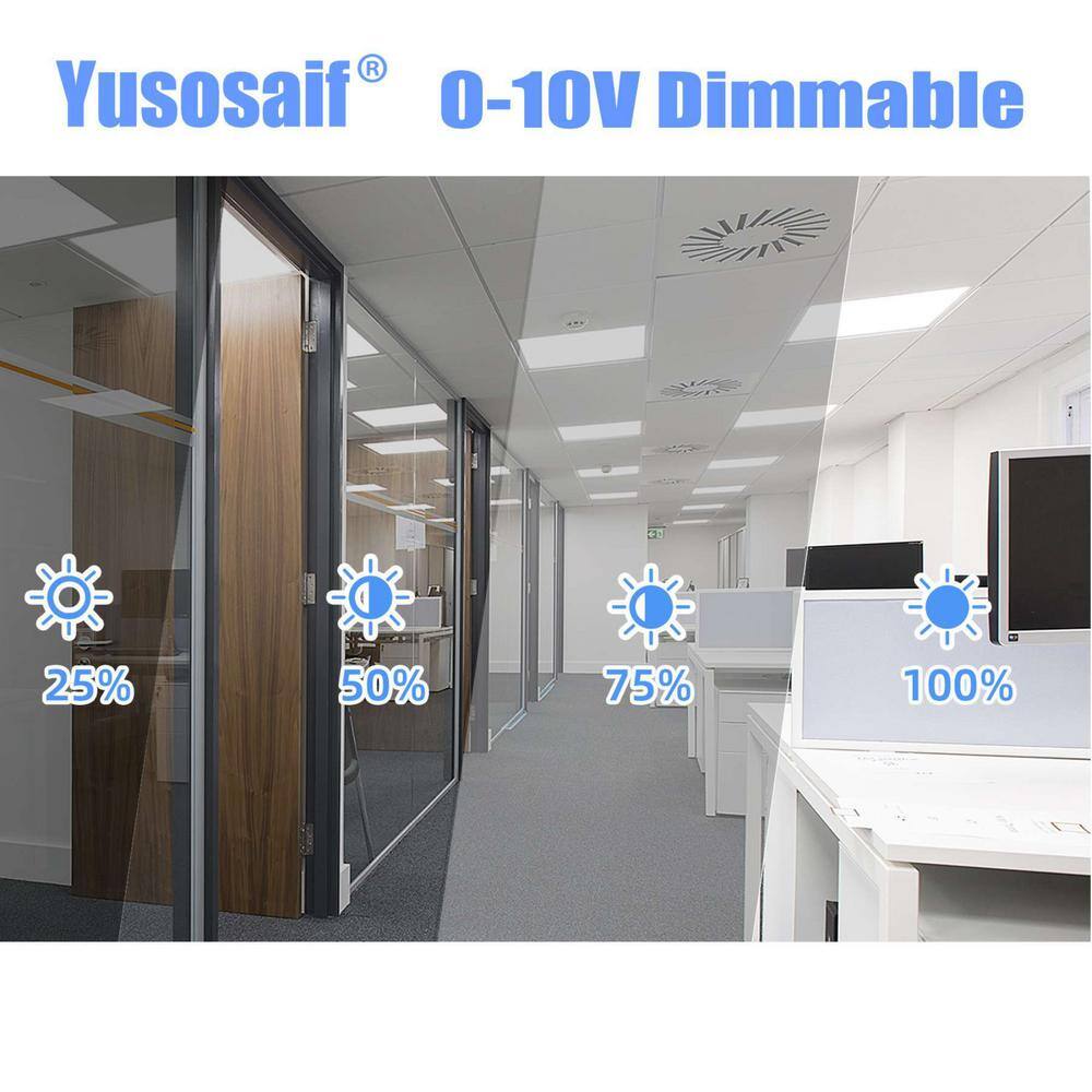Honbei 2 ft. x 4 ft. 7800 Lumens Integrated LED Panel Light, 5000K LED Flat Panel Light Lay in Fixture for Office (10-Pack)