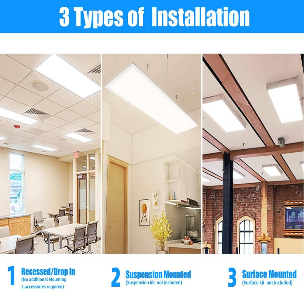 Honbei 12 Pack 2 ft. x 4 ft.7800 Lumens Integrated LED Panel Light, 5000K 2x4 LED Light Fixture 0/10-Volt Dimmable ETL Listed