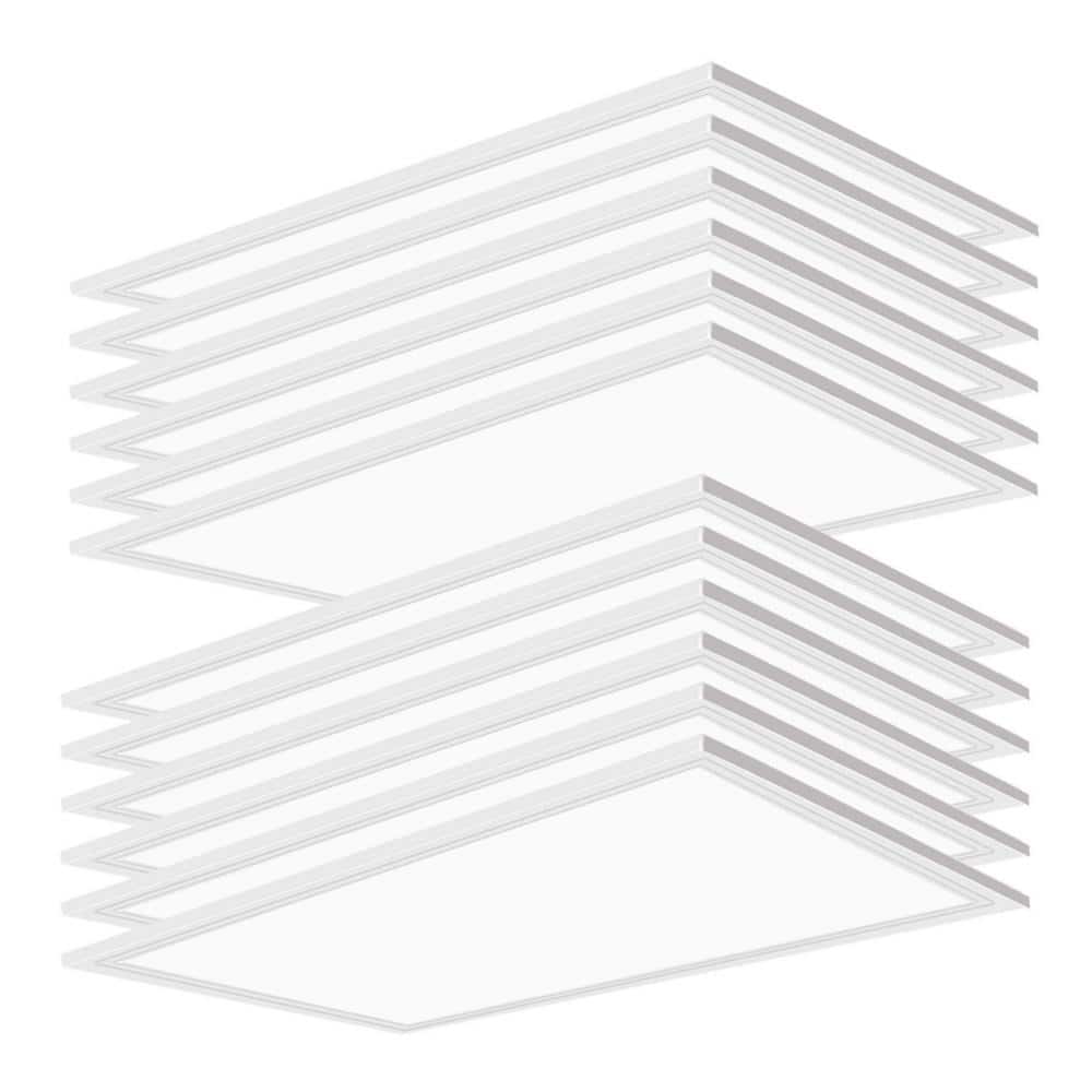 Honbei 12 Pack 2 ft. x 4 ft.7800 Lumens Integrated LED Panel Light, 5000K 2x4 LED Light Fixture 0/10-Volt Dimmable ETL Listed