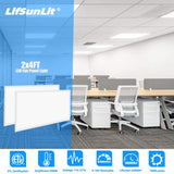 Honbei 12 Pack 2 ft. x 4 ft.7800 Lumens Integrated LED Panel Light, 5000K 2x4 LED Light Fixture 0/10-Volt Dimmable ETL Listed