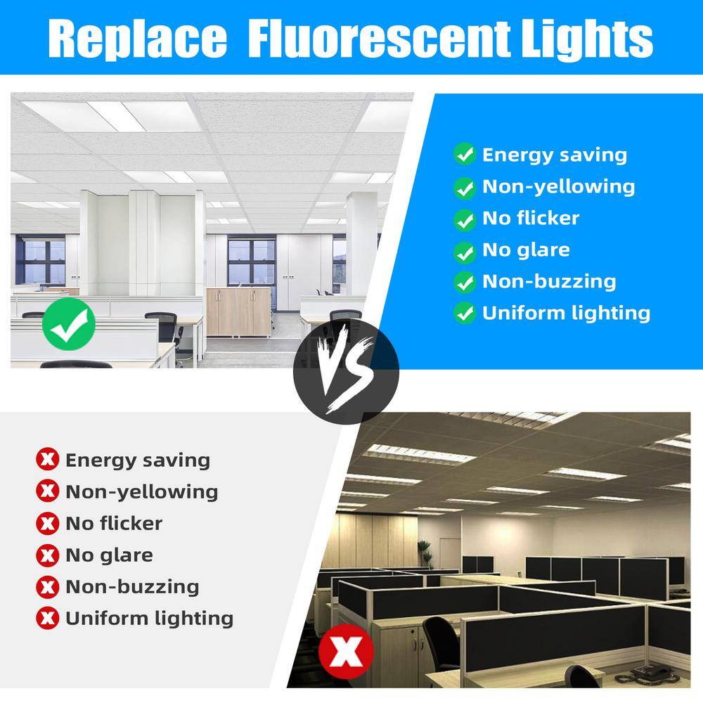 WYZM 2 ft. x 4 ft. 175-Watt Equivalent Integrated White LED Troffer Panel Light 7800lumen, 5000K Daylight (16-Pack)