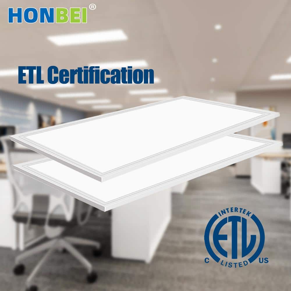 Honbei 2 ft. x 4 ft. 7800 Lumens Integrated LED Panel Light, 5000K LED Light Fixture 110-277V ETL Listed (20-Pack)