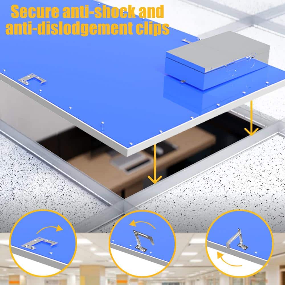Honbei 2 ft. x 4 ft. 7800 Lumens Integrated LED Panel Light, 5000K LED Light Fixture 110-277V ETL Listed (20-Pack)