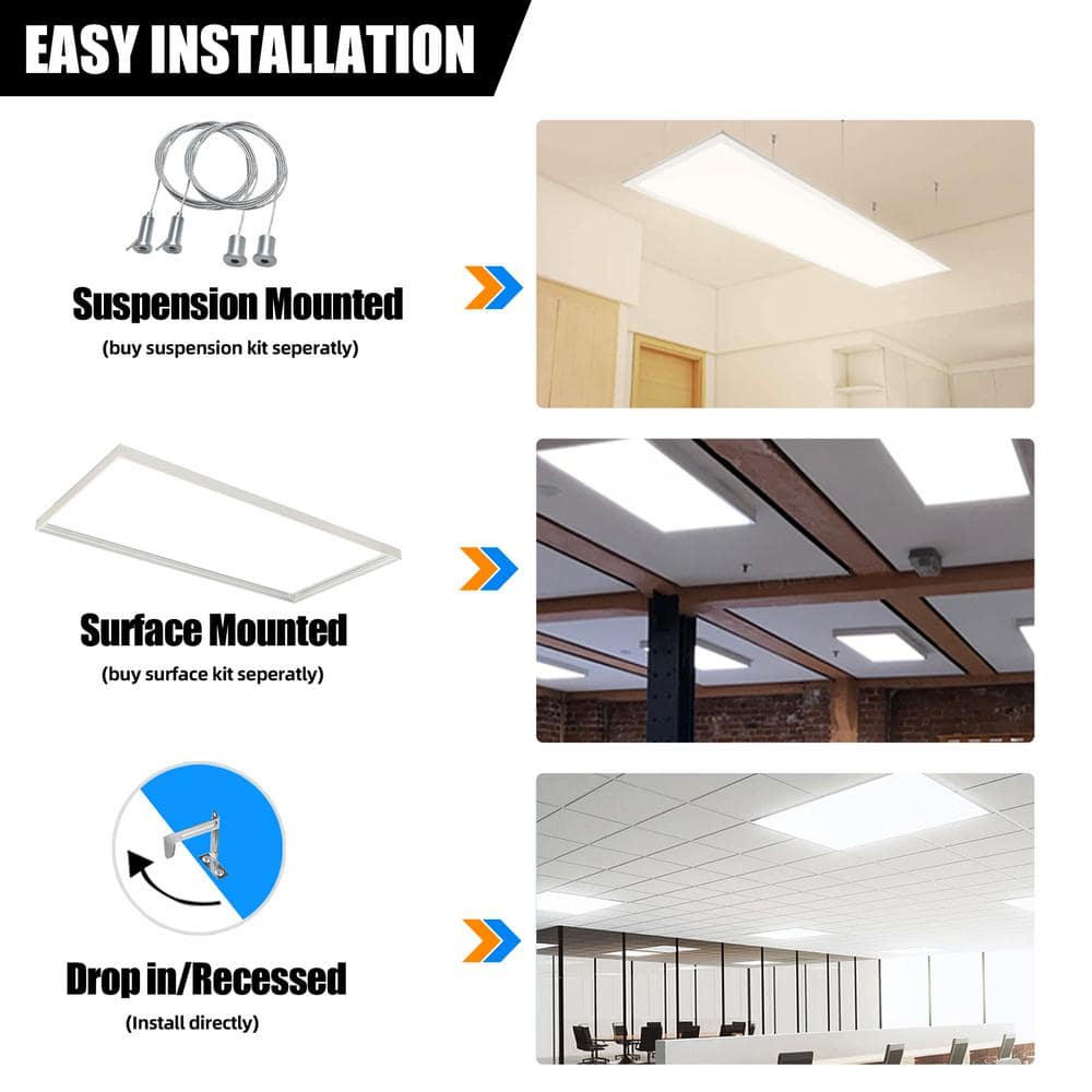 WYZM 2 ft. x 4 ft. 175-Watt Equivalent Integrated White LED Troffer Panel Light 5000K Bright White LED Panel Light (4-Piece)