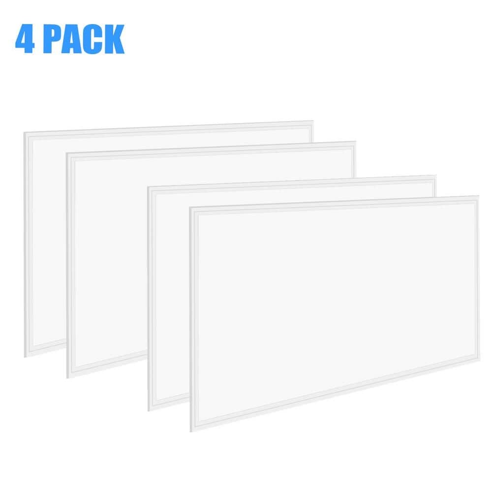 WYZM 2 ft. x 4 ft. 175-Watt Equivalent Integrated LED Troffer Panel Light, 7800 Lumens, 5000K (4-Pack)