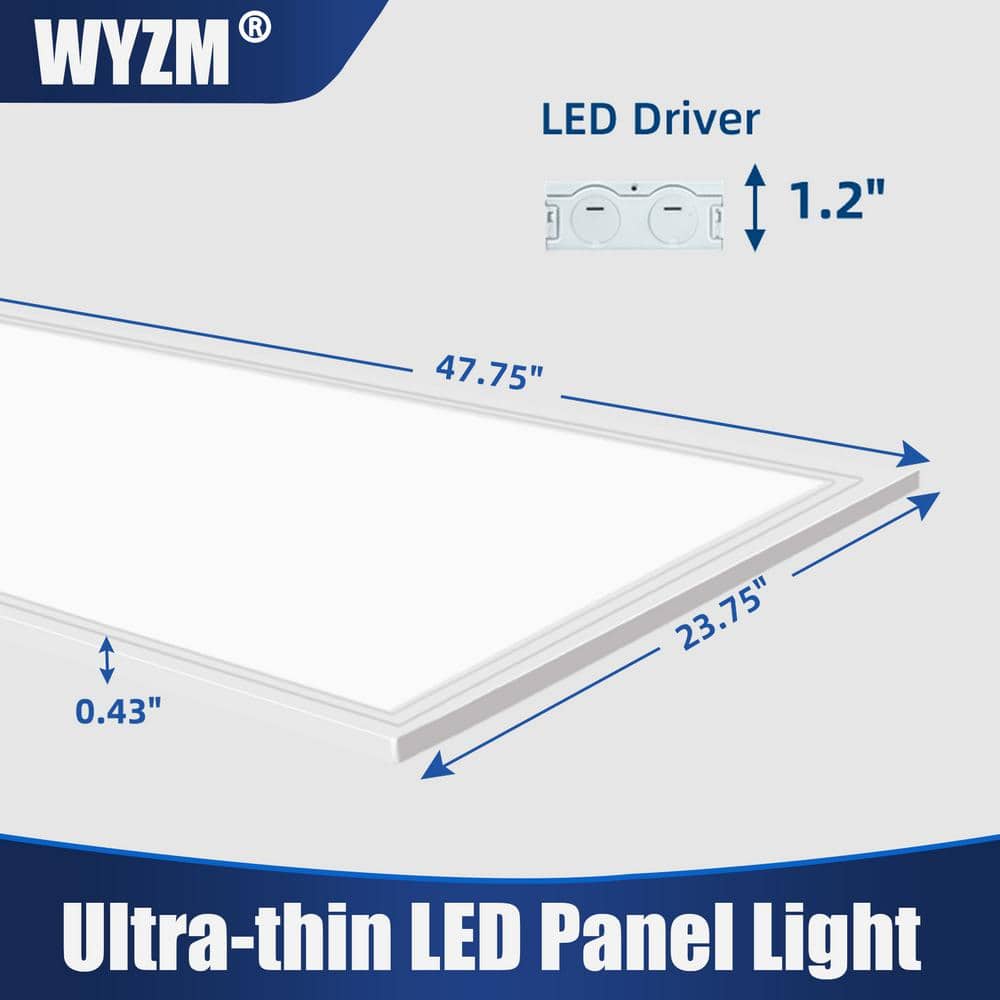 WYZM 2 ft. x 4 ft. 7800 Lumens Integrated LED Troffer Light 5000K (8-Pack)