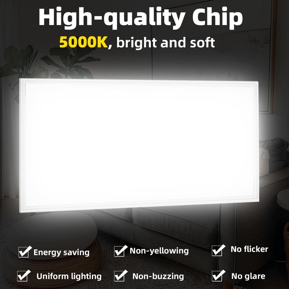WYZM 2 ft. x 4 ft. 7800 Lumens Integrated LED Troffer Light 5000K (8-Pack)