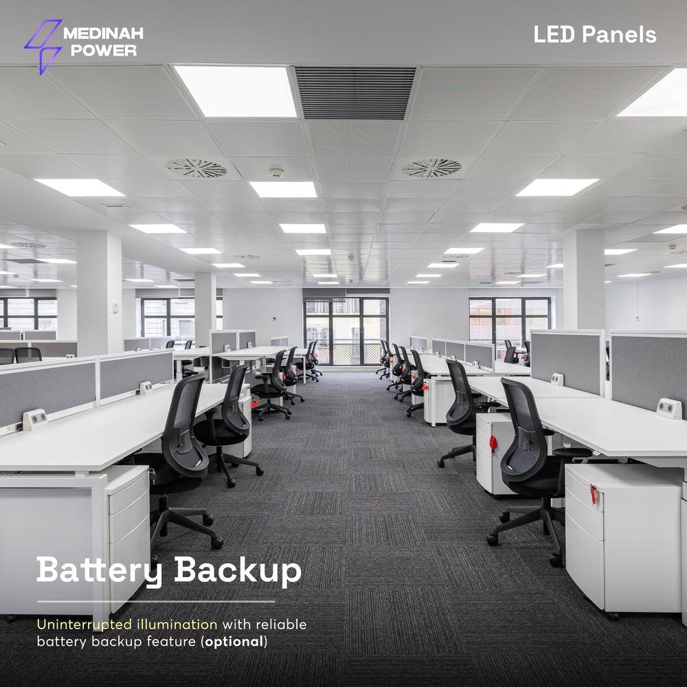 MEDINAH POWER 2x4 LED Back-Lit Panel, Adjustable Watt and CCT with 12V Aux and Usmart Cover (4-Pack)