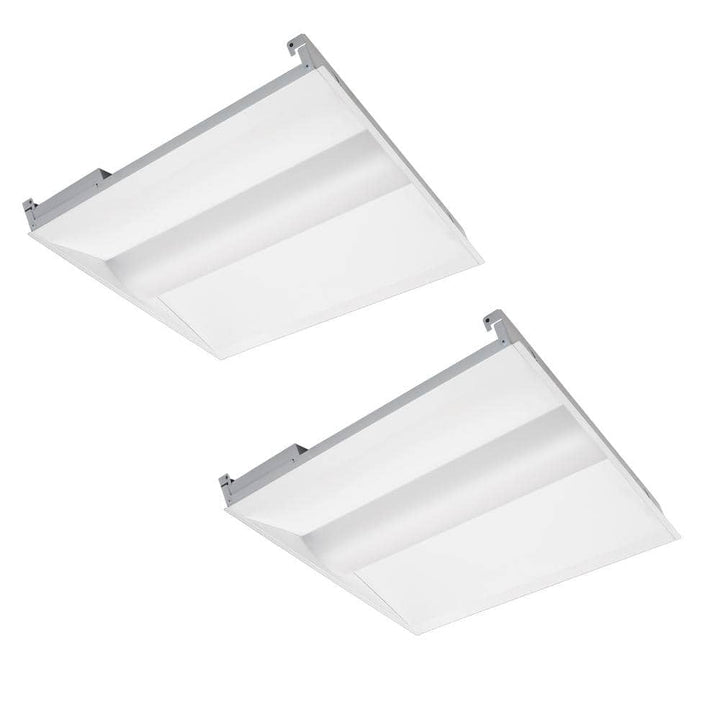 RUN BISON 2ft.x2ft White 100W Equivalent Dimmable 3500K-4000K-5000K Integrated LED Troffer Light, up to 5000-Lumens (2-Pack)