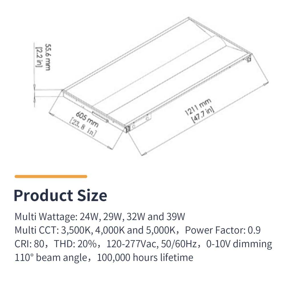 LEDone 2 ft. x 4 ft. 29-Watt Equivalent Integrated LED White Retrofit and Troffer, 5000K (1-Pack)