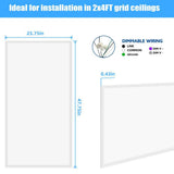 WYZM 2 ft. x 4 ft. 175-Watt Equivalent Integrated LED White Troffer Panel Light 7800Lumen 5000K Office Light(12-Pack)