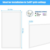WYZM 2 ft. x 4 ft. 175-Watt Equivalent Integrated LED White Troffer Panel Light 7800Lumen 5000K Office Light(12-Pack)