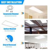 WYZM 2 ft. x 4 ft. 175-Watt Equivalent Integrated LED White Troffer Panel Light 7800Lumen 5000K Office Light(12-Pack)