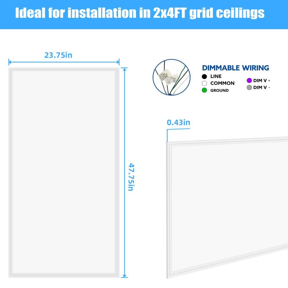 WYZM 2 ft. x 4 ft. 7800 Lumens Integrated LED Panel Light, 5000K Bright White Office Lighting (16-Pieces)