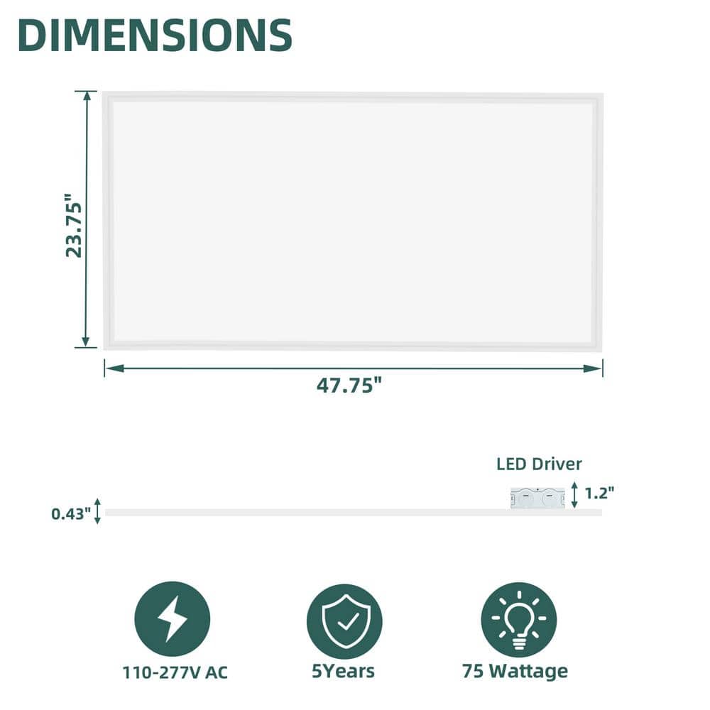 WYZM 2 ft. x 4 ft. 7800 Lumens Integrated LED Panel Light 5000K LED Flat Panel Light for Office (20-Pack)