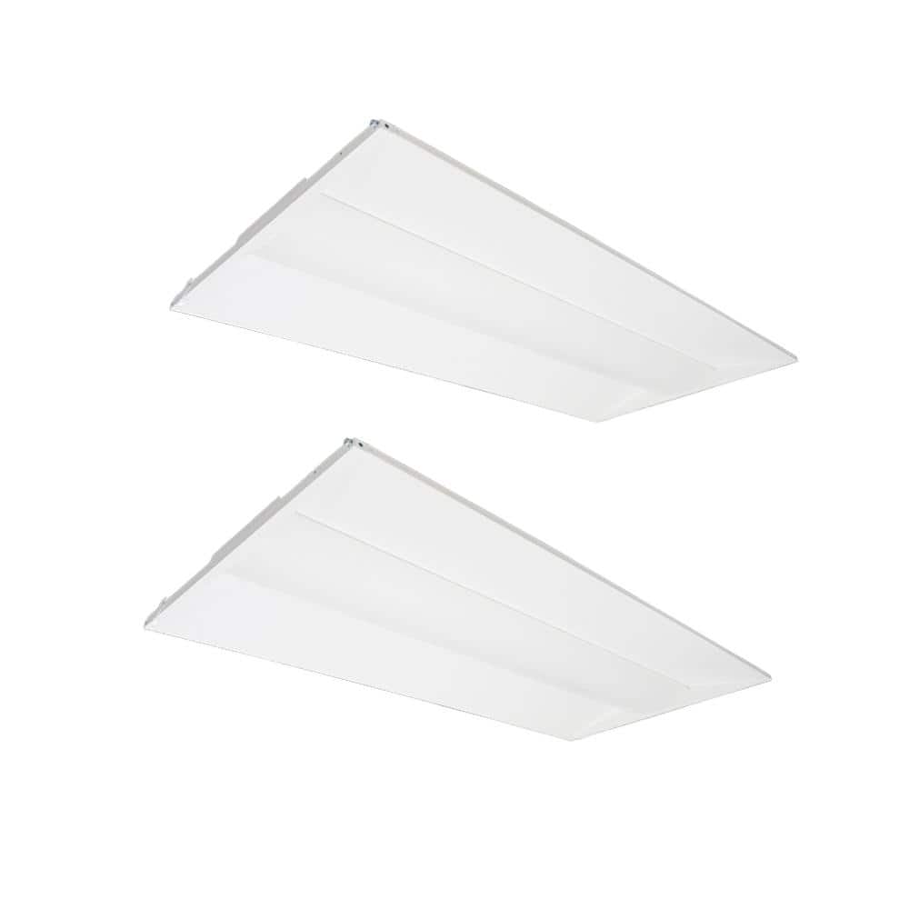 MEDINAH POWER 2 ft. x 4 ft. Integrated LED Watt/CCT Selectable White Troffer Retrofit Kit, 4250-5625 Lumens, 3500/4000/5000K (2-Pack)