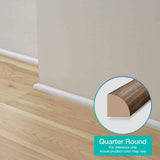 White 0.75 in. T x 0.75 in. W x 94.5 in. Waterproof Quarter Round Molding