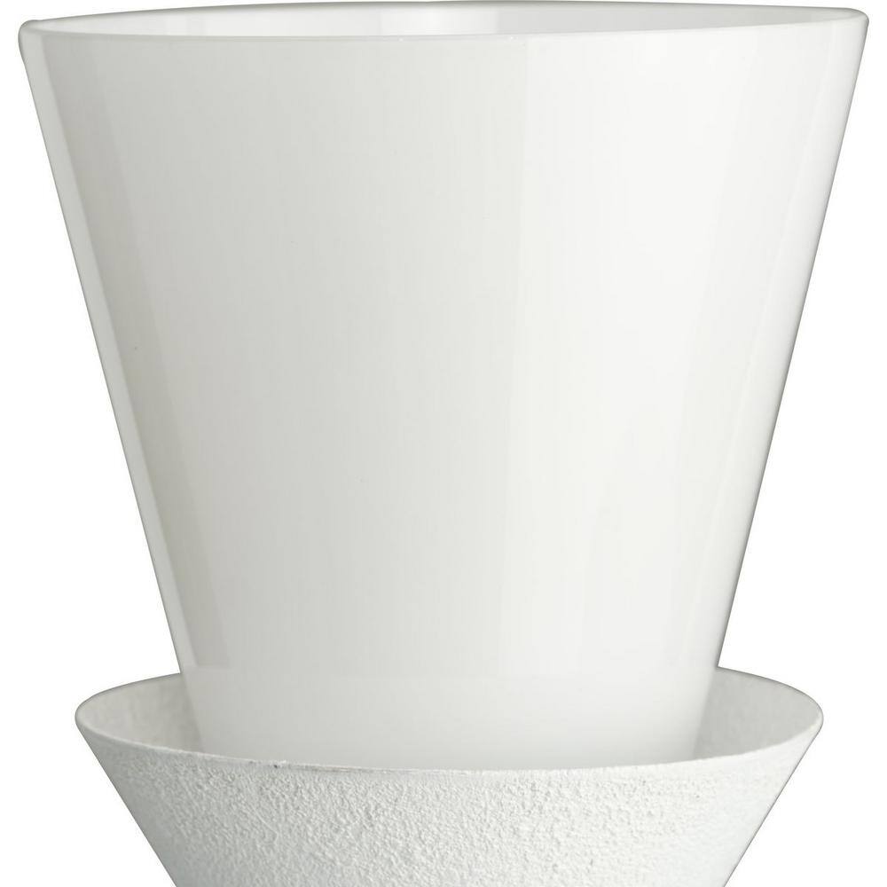 Progress Lighting Pinellas 30 in. Contemporary White Plaster Chandelier with Opal Glass Shades