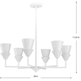 Progress Lighting Pinellas 30 in. Contemporary White Plaster Chandelier with Opal Glass Shades