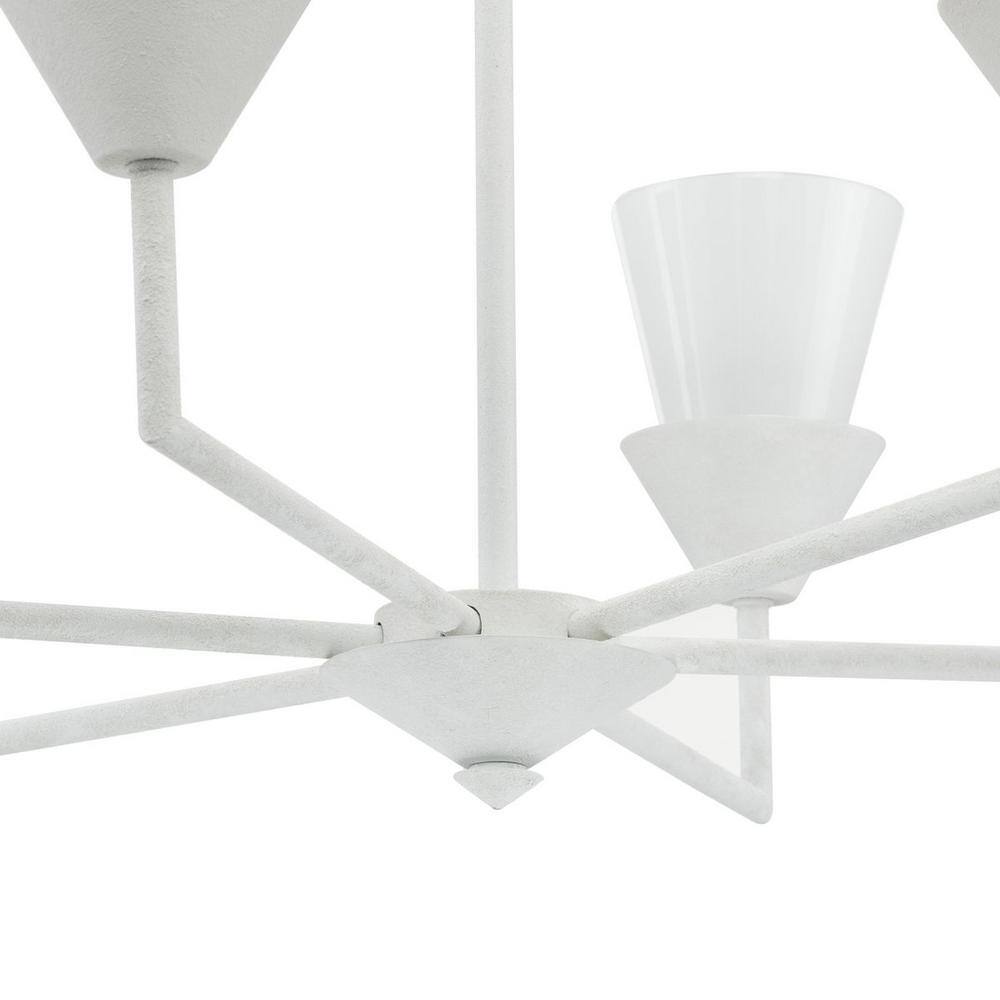 Progress Lighting Pinellas 30 in. Contemporary White Plaster Chandelier with Opal Glass Shades