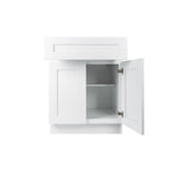 Plywell Ready to Assemble 27x34.5x24 in. Shaker Base Cabinet with 2-Door and 1 Drawer in White