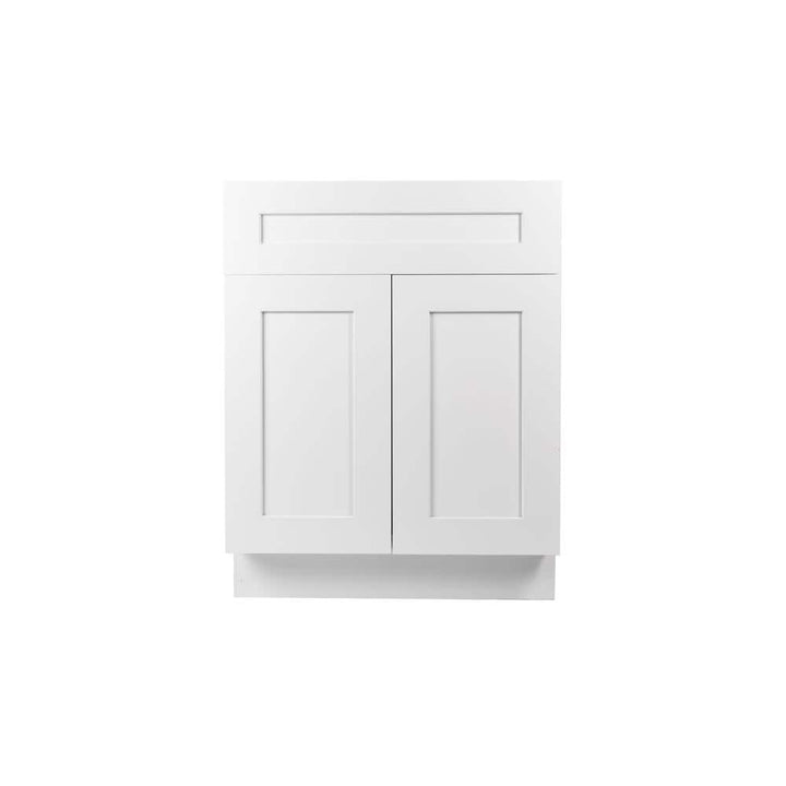 Plywell Ready to Assemble 27x34.5x24 in. Shaker Base Cabinet with 2-Door and 1 Drawer in White