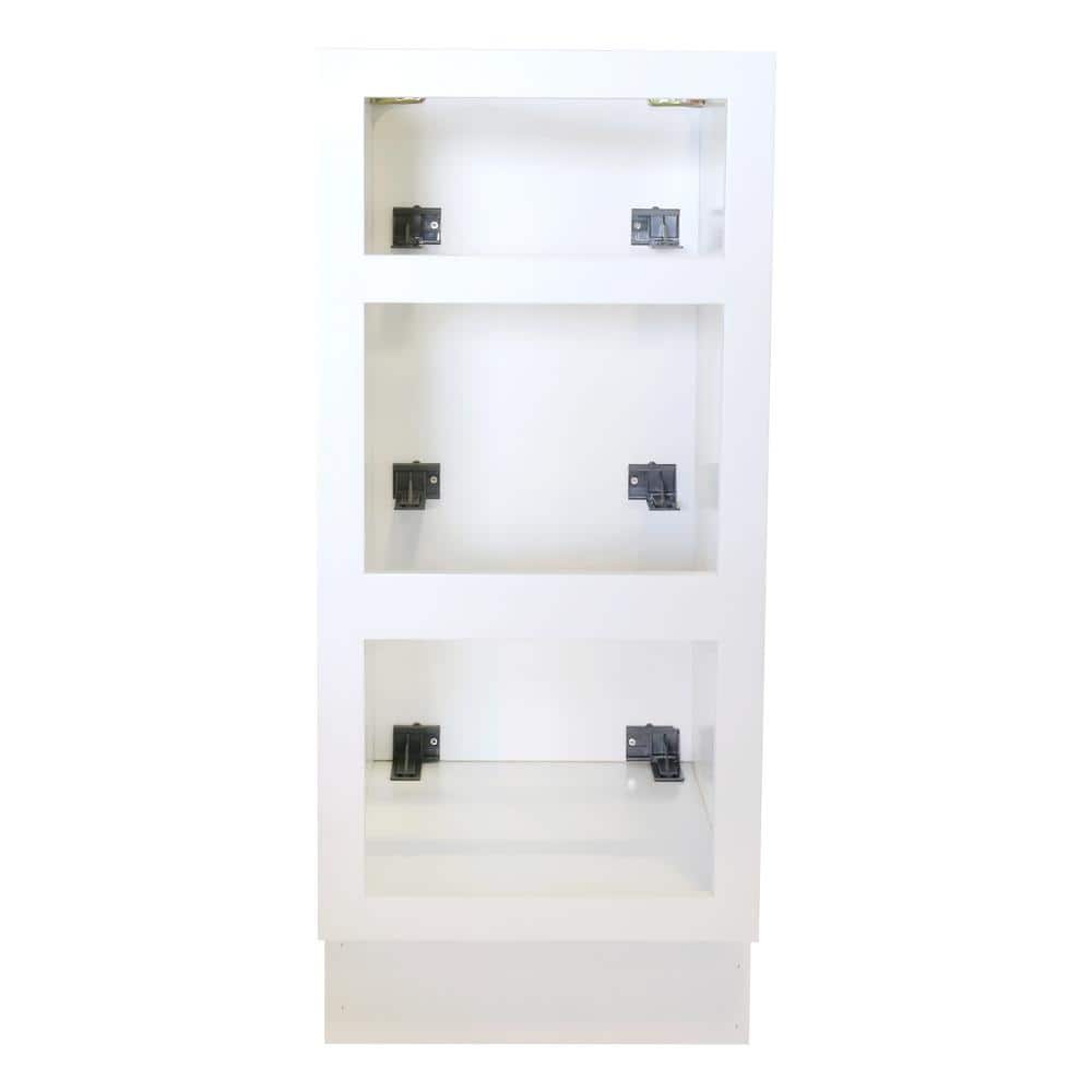 Plywell Ready to Assemble 12x34.5x24 in. Shaker Base with 1 Standard Drawer with 2 Deep Drawers in White