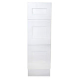 Plywell Ready to Assemble 12x34.5x24 in. Shaker Base with 1 Standard Drawer with 2 Deep Drawers in White