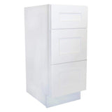 Plywell Ready to Assemble 12x34.5x24 in. Shaker Base with 1 Standard Drawer with 2 Deep Drawers in White