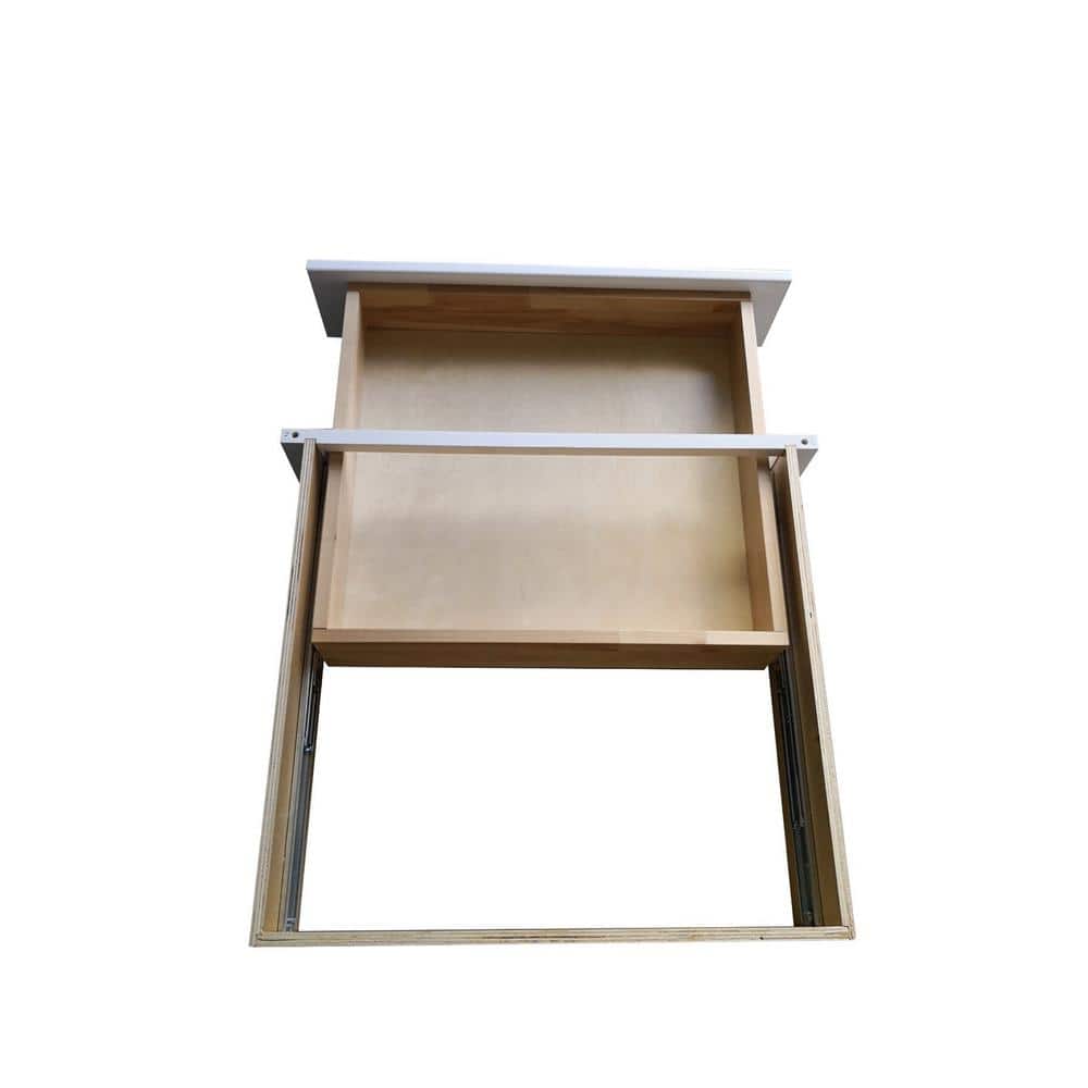 Plywell Ready to Assemble Shaker 36x7x21 in. Base Knee Drawer in White