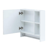 Polibi 21.6 in. W x 22 in. H White Rectangular Wall Mounted Medicine Cabinet with Mirror, Shelves and Towel Rack